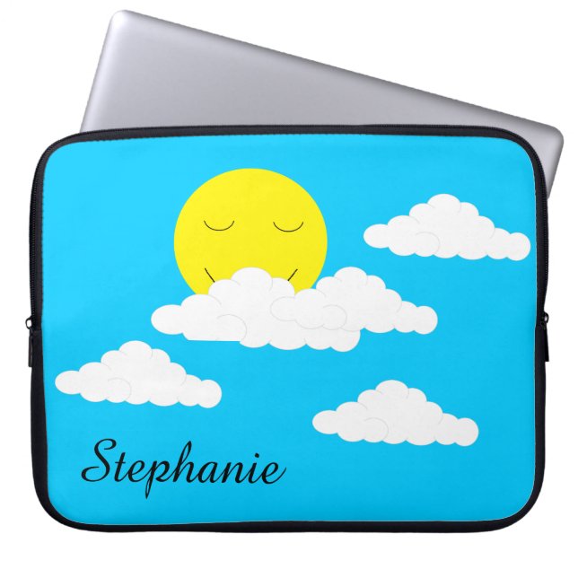 Capa Para Notebook Dia e Nuvens Sunny: (Frente)