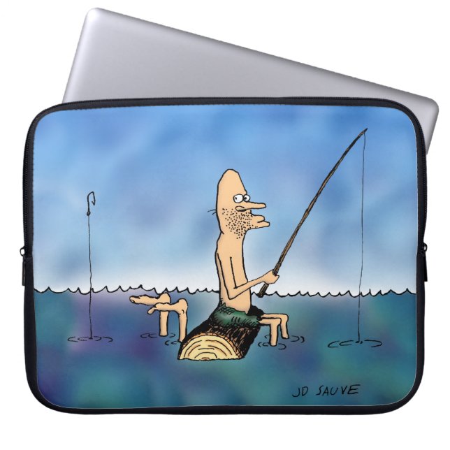 Capa Para Notebook Dia Estranho Cartoon de Pesca (Frente)