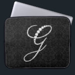 Capa Para Notebook Diamantes Iniciais G Elegantes - Monograma<br><div class="desc">Diamantes brilhantes de preto e branco,  letra inicial G. Outras letras estão chegando. Envie-me um e-mail para a sua primeira vez,  pois leva tempo para fazer isso. Estas são imagens de diamantes e não reais ou falsas.</div>