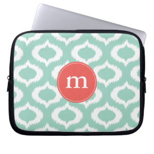 Capa Para Notebook Diamantes modernos de Ikat de turquesa do Aqua
