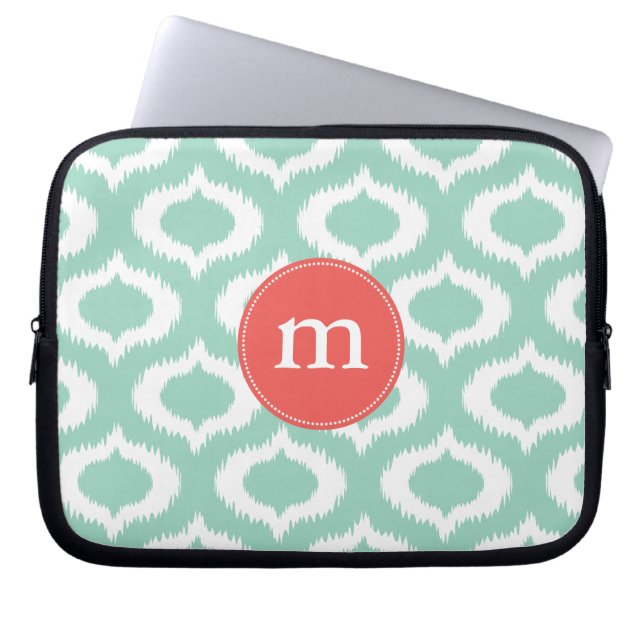 Capa Para Notebook Diamantes modernos de Ikat de turquesa do Aqua (Frente)