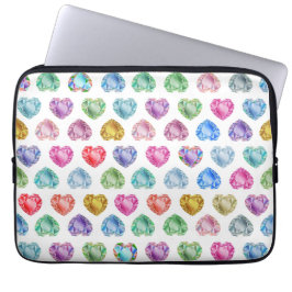 Capa Para Notebook Diamond Heart Watercolor Pattern Cute Pastel Girly