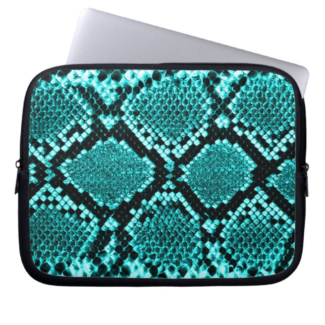 Capa Para Notebook Diamond Rattlesnake Cobra Skin aqua (Frente)
