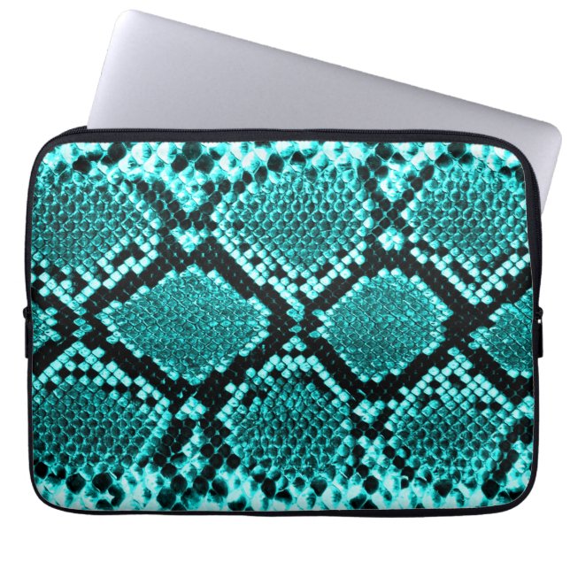 Capa Para Notebook Diamond Rattlesnake Cobra Skin aqua (Frente)