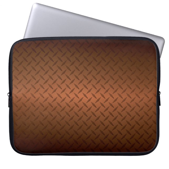 Capa Para Notebook Diamondplate Look Pattern Black to Copper Fade (Pa (Frente)
