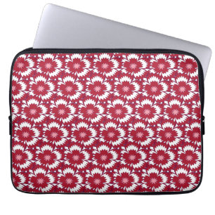 Capa Para Notebook Dianthus Barbatus, flores brancas e vermelhas da v
