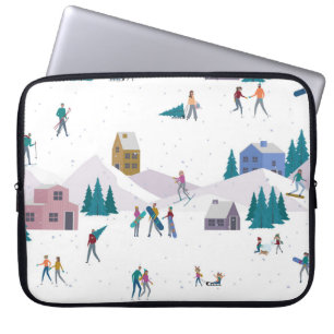 Capa Para Notebook Dias feriados nos Alpes de inverno: pessoas ativas