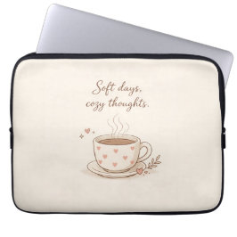 Capa Para Notebook Dias suaves, pensamentos aconchegantes - Arte de X