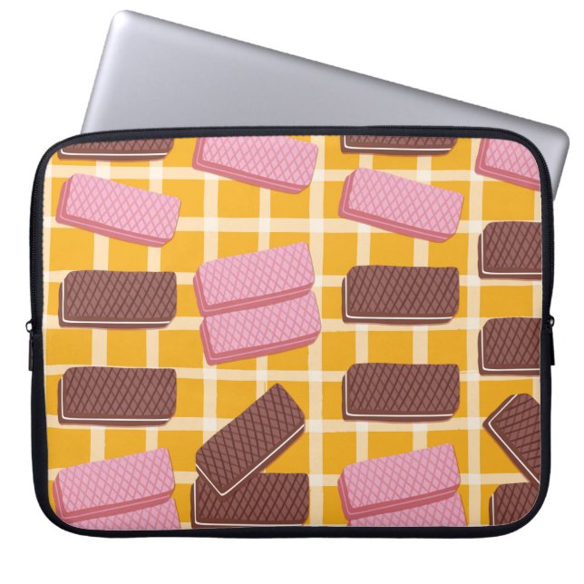 Capa Para Notebook Diferentes wafers aromatizadas de fundo sem costur (Frente)