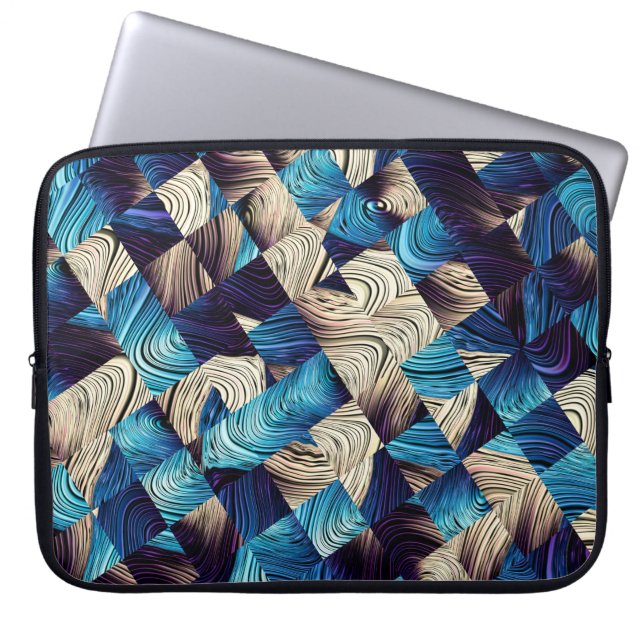 Capa Para Notebook Digital art abstract pattern. Abstract blue image  (Frente)