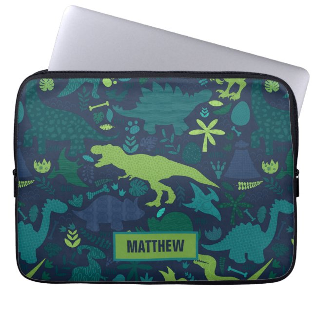 Capa Para Notebook Dino Doodle Silhouettes Kids Dinossaur (Frente)