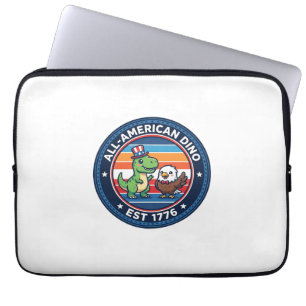 Capa Para Notebook Dinossauro Patriótico Kawaii Totalmente Americano