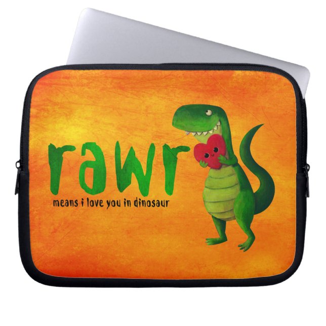 Capa Para Notebook Dinossauro romântico de RAWR T-rex (Frente)