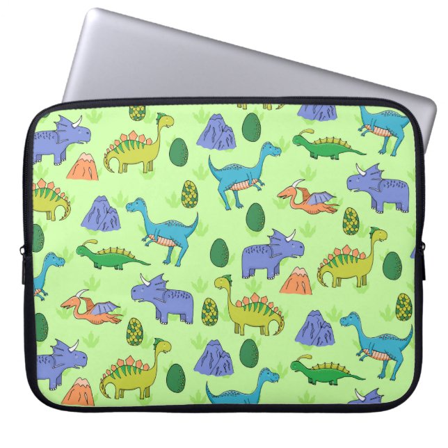 Capa Para Notebook Dinossauros Bonitos, Estilo De Cartoon. (Frente)