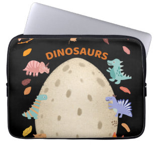 Capa Para Notebook Dinossauros de Aquarela Adoráveis com Ovo Dino Gra