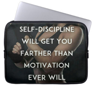 Capa Para Notebook Disciplina vs Motivação - Inspiração Gym feminino