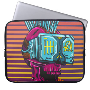 Capa Para Notebook Disquete Cyberpunk de Realidade Virtual CyberSkull
