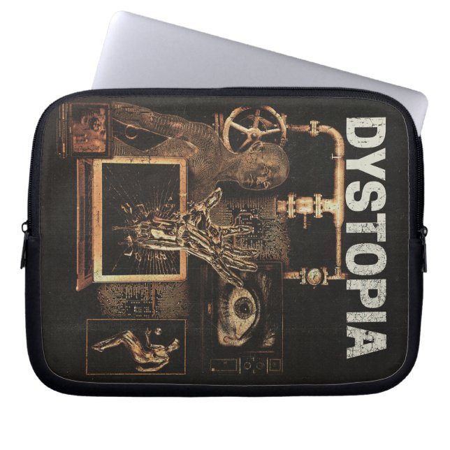 Capa Para Notebook Distopia - Design de Streetwear Techno-Dystopian (Frente)