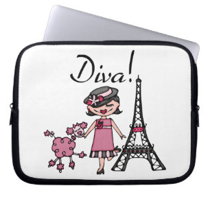 Capa Para Notebook Diva do cabelo preto