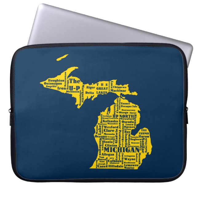 Capa Para Notebook Diversão Amarelo e Marinho do Estado Azul das cida (Frente)
