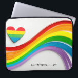 Capa Para Notebook Diversão Moderna do Orgulho LGBT Arco-Íris Nome Pe<br><div class="desc">Este design moderno apresenta um coração colorido do arco-íris e uma onda de tiras de papéis arco-íris. Seu nome personalizado está abaixo. Personalize editando o texto na caixa de texto fornecida. #lgbt #pride #lésbica #gay #personalizado #personalizegifts #lgbtgifts #coração #amor #loveislove #igualdade #transgênero #eletrônicos #presentes #presentes #presentes #gifts #laptopsleeves #officesupplts #material...</div>
