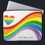 Capa Para Notebook Diversão Moderna do Orgulho LGBT Arco-Íris Nome Pe<br><div class="desc">Este design moderno apresenta um coração colorido do arco-íris e uma onda de tiras de papéis arco-íris. Seu nome personalizado está abaixo. Personalize editando o texto na caixa de texto fornecida. #lgbt #pride #lésbica #gay #personalizado #personalizegifts #lgbtgifts #coração #amor #loveislove #igualdade #transgênero #eletrônicos #presentes #presentes #presentes #gifts #laptopsleeves #officesupplts #material...</div>