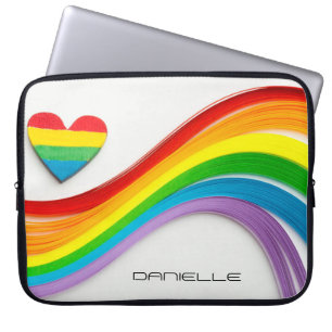 Capa Para Notebook Diversão Moderna do Orgulho LGBT Arco-Íris Nome Pe