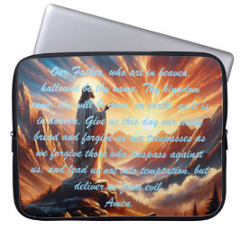 Capa Para Notebook Divino Sunset: Inspiração de Oração do Senhor