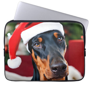 Capa Para Notebook Doberman Christmas