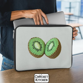 Capa Para Notebook Doce Fruta Mínima Verde de Crochet Kiwi Moderna