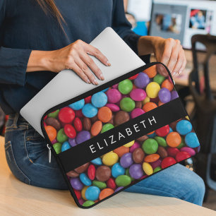 Capa Para Notebook Doces Coloridos, Botões Doces, Doces, Seu Nome