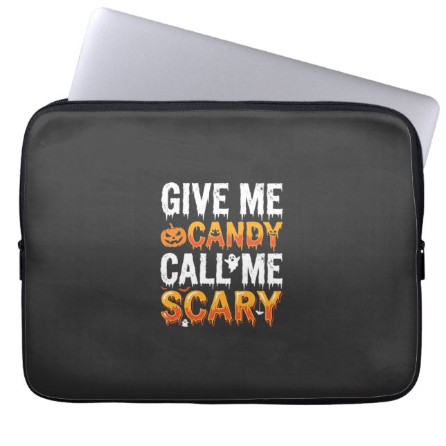 Capa Para Notebook Doces de Halloween Desenho de Fantasma Assustador_ (Frente)