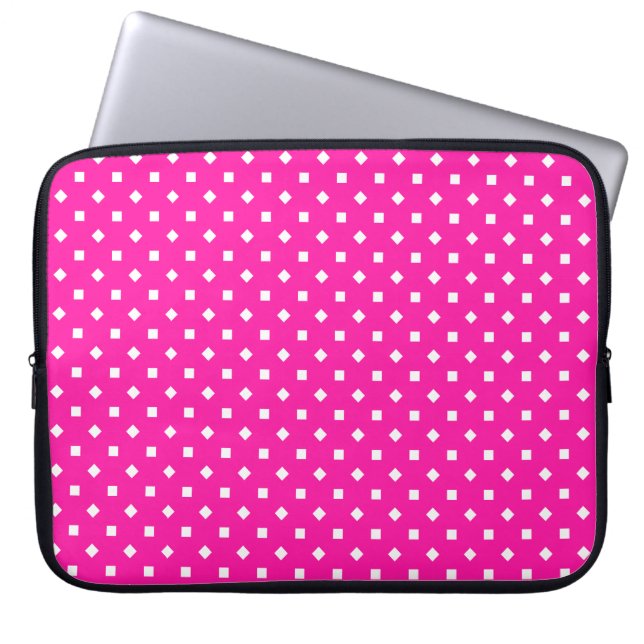 Capa Para Notebook Doces, Rosa e Bolsa de laptop Branca (Frente)