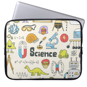 Capa Para Notebook Dodles Científicos: Conjunto Escolar Desenho À Mão