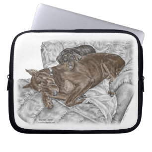 Capa Para Notebook Dog Doberman e Puppy