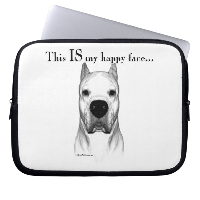 Capa Para Notebook Dogo Argentino Happy Face (Frente)