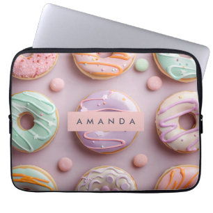 Capa Para Notebook Donut & Macaron Pastel Caprichoso Personalizado