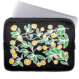 Capa Para Notebook Doodle amarelo e verde