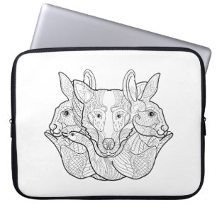 Capa Para Notebook Doodle animal do grupo