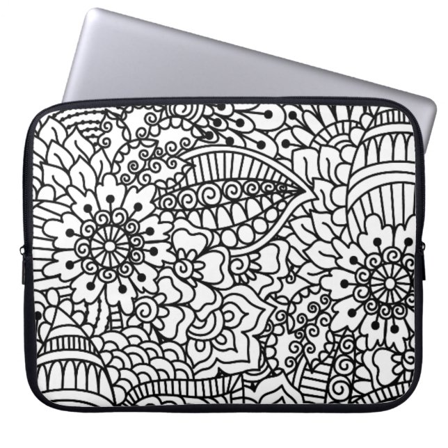 Capa Para Notebook Doodle da flor (Frente)
