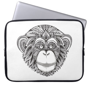 Capa Para Notebook Doodle de Illustartion do macaco