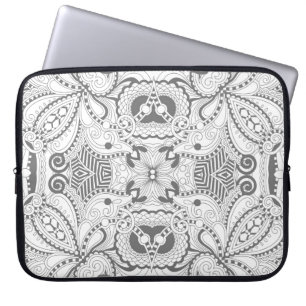 Capa Para Notebook Doodle do quadrado da flor