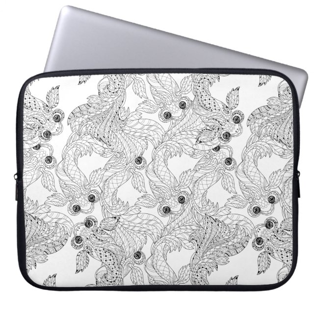 Capa Para Notebook Doodle dos peixes de China (Frente)