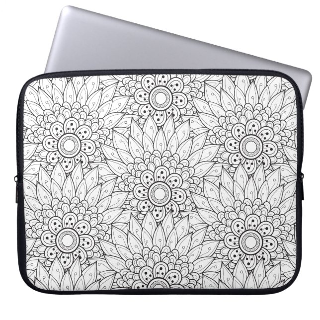 Capa Para Notebook Doodle floral do jardim (Frente)