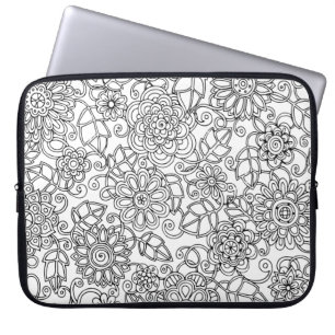 Capa Para Notebook Doodle floral étnico
