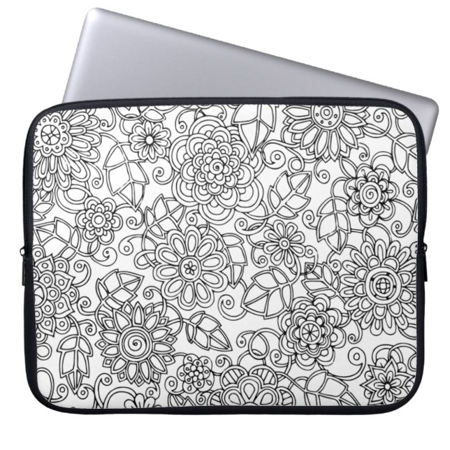 Capa Para Notebook Doodle floral étnico (Frente)