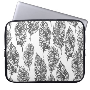 Capa Para Notebook Doodle macio das penas