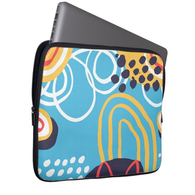 Capa Para Notebook Doodles Funky Na Aqua (Frente Esquerda)