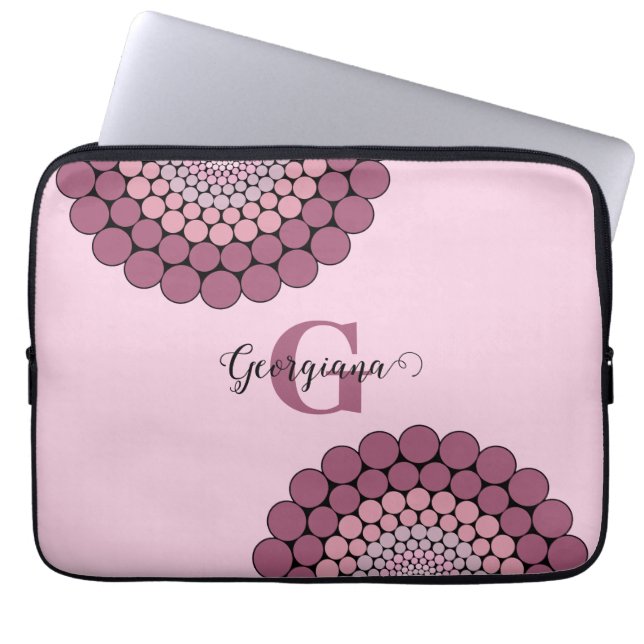 Capa Para Notebook Dot Floral Rosa Radiante Personalizado Dusky Manda (Frente)