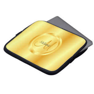 Capa Para Notebook Dourada aparência elegante, moderna tendência mono
